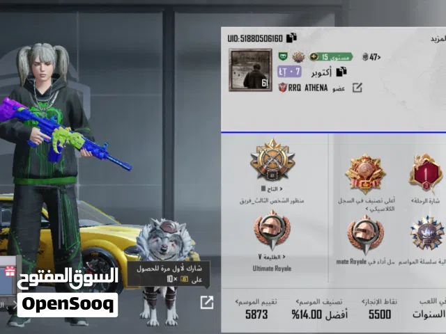 حساب ببجي للبيع