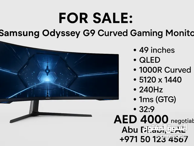 Samsung Odyssey G9 49” Curved Gaming Monitor – UltraWide QLED