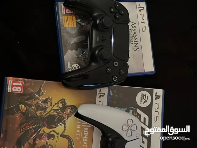 Ps5 نضيف جدا جهازين تحكم بلايستيشن فايف نسخه السيدي مع 5 شرايط نسخه السيدي ارقام التواصل فالوصف