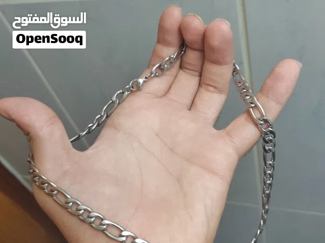 طوق فضة ستايل Figaro مع بوكس