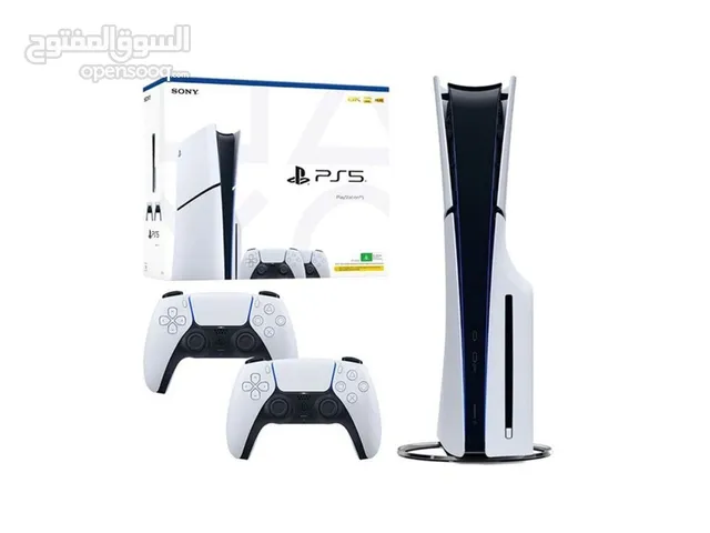 PS5 slim 1t 2 مسكات تحكم أوروبية استعمال بسيط