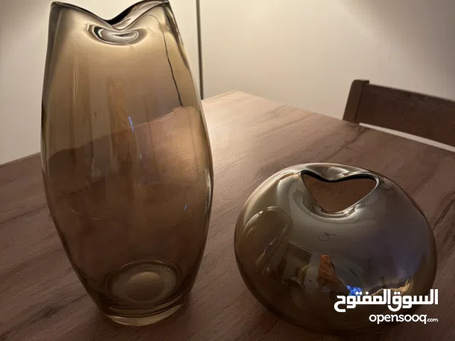 فازات زجاجية مودرن – لون عنبر ستايل ديكور جميل