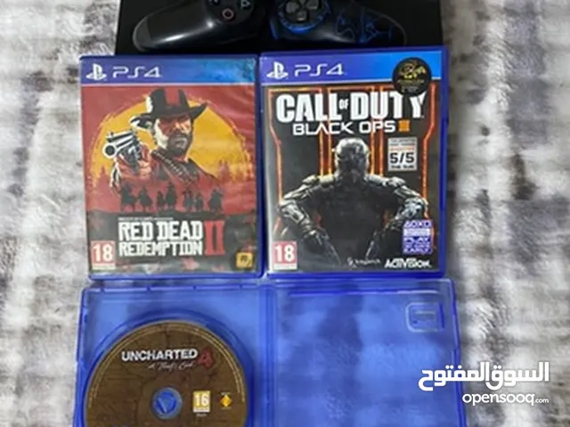 Ps4 نضيف جداً ويا كامل ملحقاته الاصليه والكارتونه  عدد جوستيك 2 اصلي  و يجي ويا ubs 850v والاقراص هم