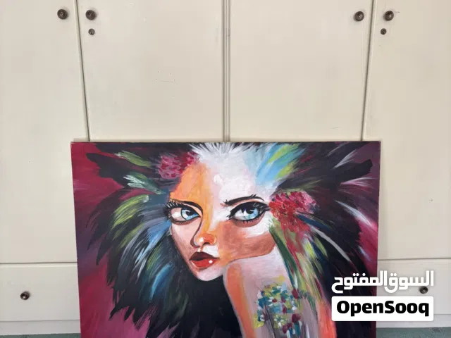 لوحة فنية مرسومة يدويًا – ستايل عصري (Abstract Portrait