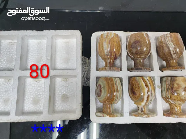 اكواب مصنوعة من الرخام الثمن 80 د.ل