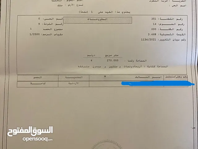 قطعة ارض للبيع في محافظة المفرق