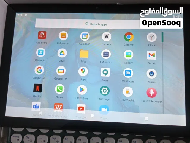سلام عليكم ايباد بيولت اسمه ايباد جديد مستخدم شي قليل ويه يجي ماوس وحافضه وكارتونه حلو أخويه زغير يد