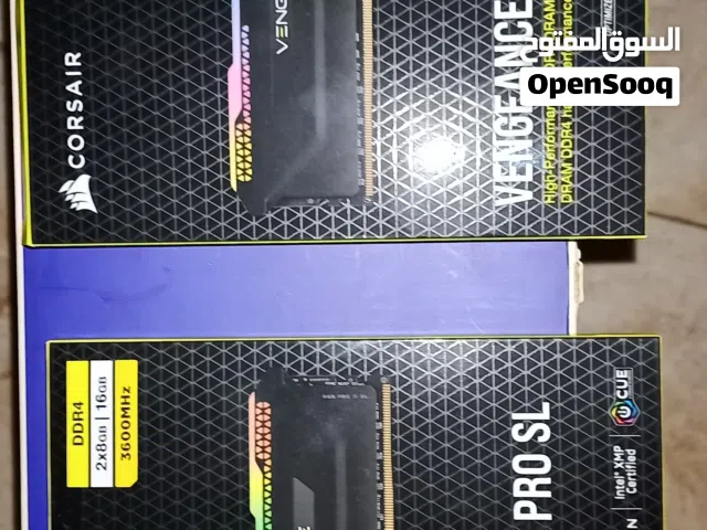 رامات rgb Ram Corsair 32g شبه جديد وكاله استخدام لايذكر مكفول سرعه عاليه 3600mhz
