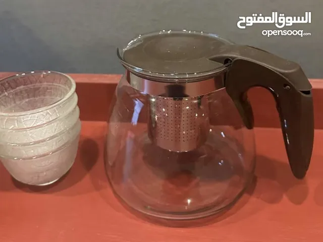 قوري تركي مع اربع فناجين جديد بالكرتونه