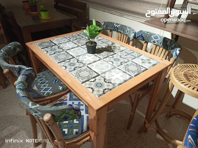كراسي وطاولات للمقاهي وللحدائق والمطاعم والمطبخ وكافيهات وبنشات حسب الطلب مقهى قهوه