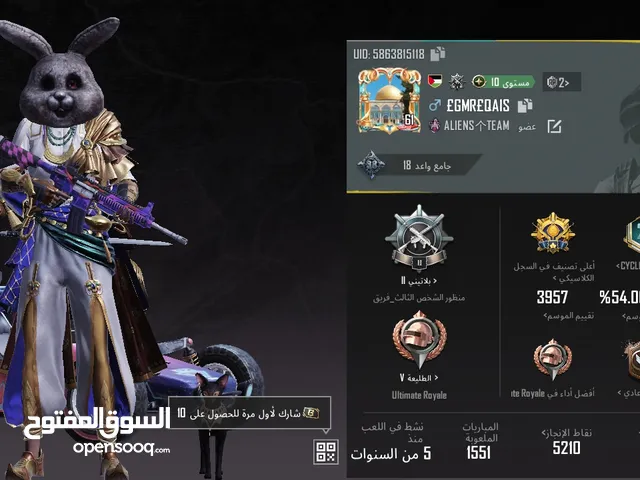 حساب ببجي نادر (m4الجوكر) قطة الفرعون الاسود.