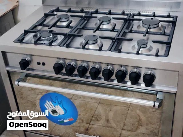 نبيع طباخ 6 عيون بحاله ممتازه اشعال ذاتي كامل ليت اضاءه في الفرن مروحه توزيع الحراره في الفرن