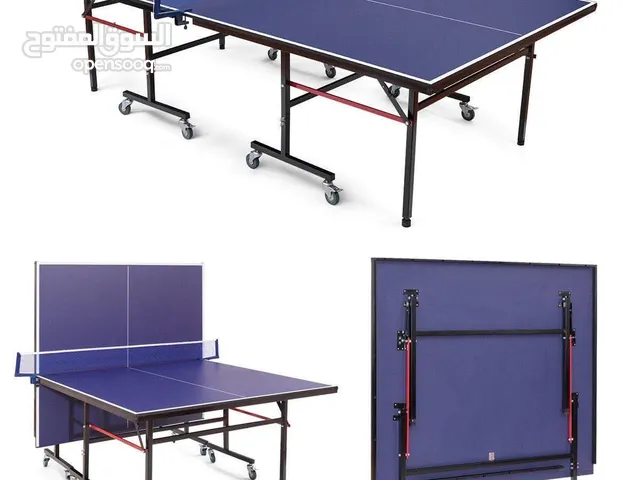 منضدة لعب كبيرة جديدة مع مضارب (ركتات) عدد 2 وكرات عدد 3