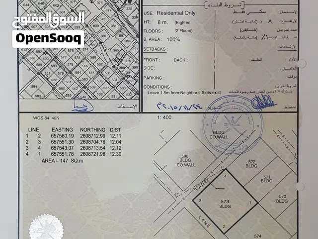 أرض سكنية، مسقط، سوق روي، الحمرية