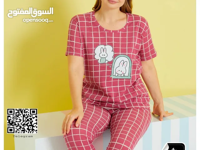 بيجامة حريمي بيج سايز شيك جدا قطن