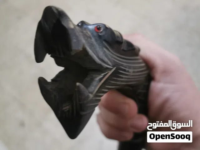 عكاز خشب ابنوس قديم