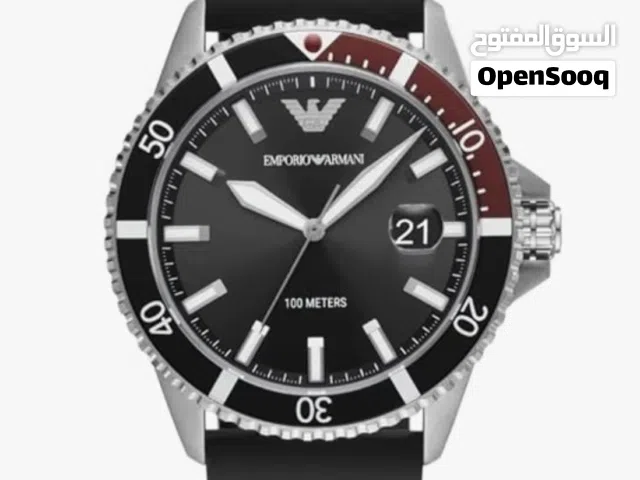 ORIGINAL Emporio Armani Diver Date Black Mesh Silicone