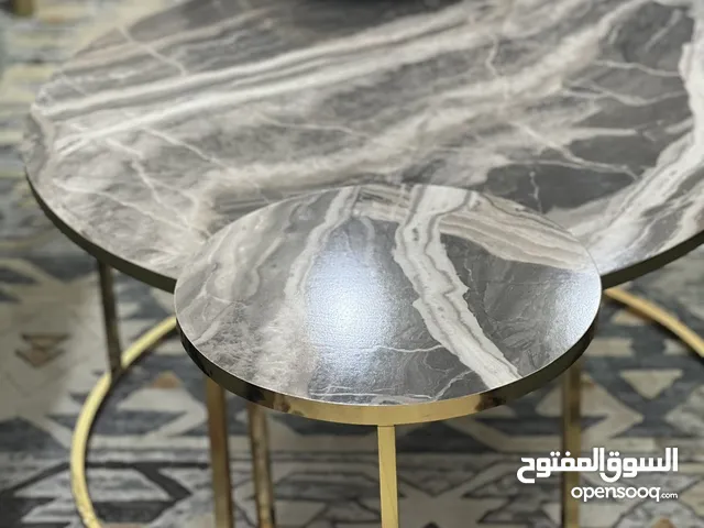 طقم طاولات وسايد لامب دهبي