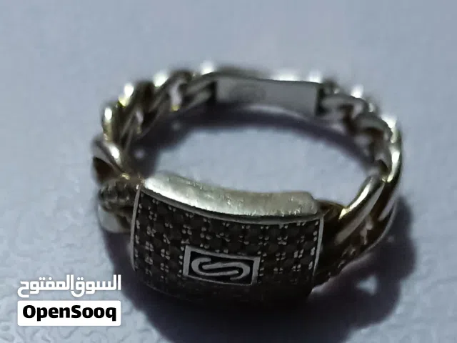 دبله فضة وخاتم مفصص 925..  الوصف