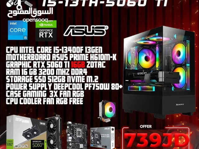 Gaming pc جهاز كمبيوتر الألعاب بمعالج i5Gen13 RTX5060TI 16GB