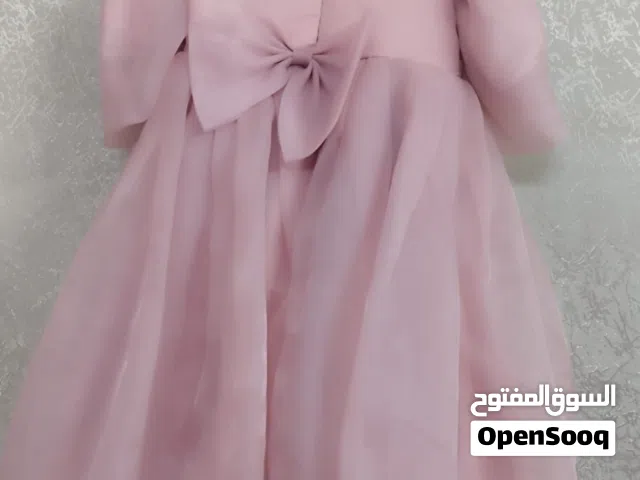 فستان بناتي وردي شيفون جديد مقاس 34 صبيا