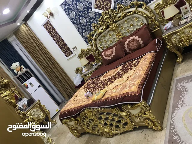غرفة نوم مصري دمياط خشب زان ثقيل ورق الذهب