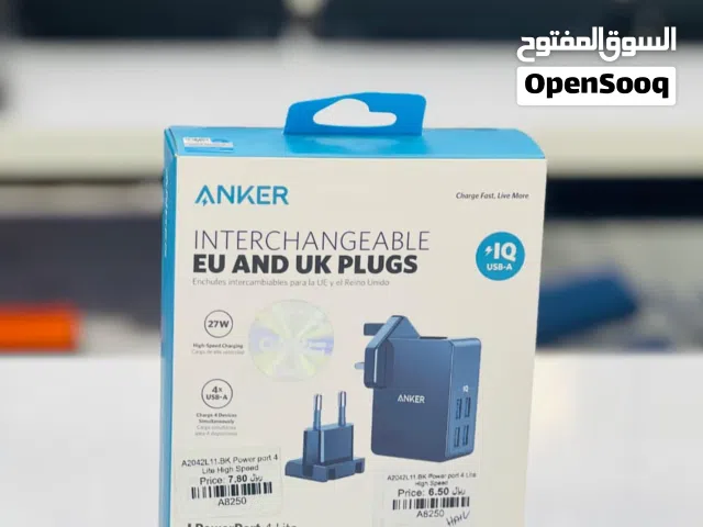 ANKER INTERCHANGEABLE EU AND UK PLUGS - NEW