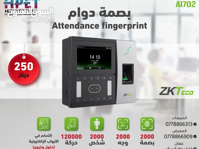 جهاز بصمة وجه وبصمة إصبع للتحكم بالدوام – ZKTeco AI702 سعة عالية وتحكم متكامل