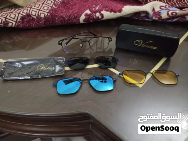 نظارات كليب اون 3 غيارات ماركة vieena بلورايزد بالجراب الأصلي والمنديل