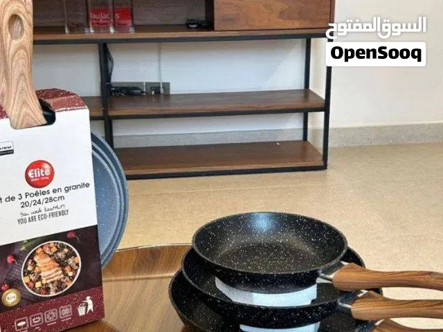 طقم مقالي غير لاصقة من SYNMORE  3 قطع بجودة عالية وطلاء جرانيت عملي، بمقبض مريح وبيحتاج كمية زيت أق