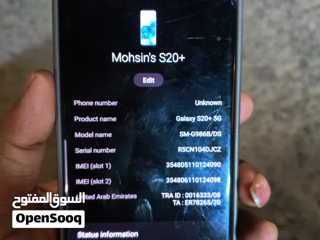 Samsung s20 plus 5g 8gb Ram 128gb little broken