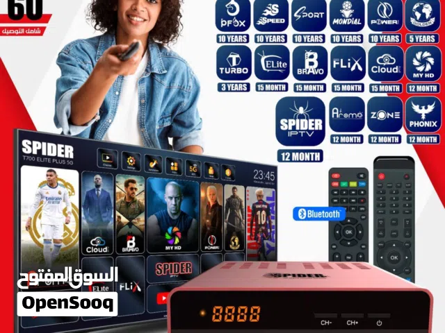 ريسيفر سبايدر باشتراكات 10 سنوات Spider T700 Elite 5G Plus و 2 جيجا رام 2026