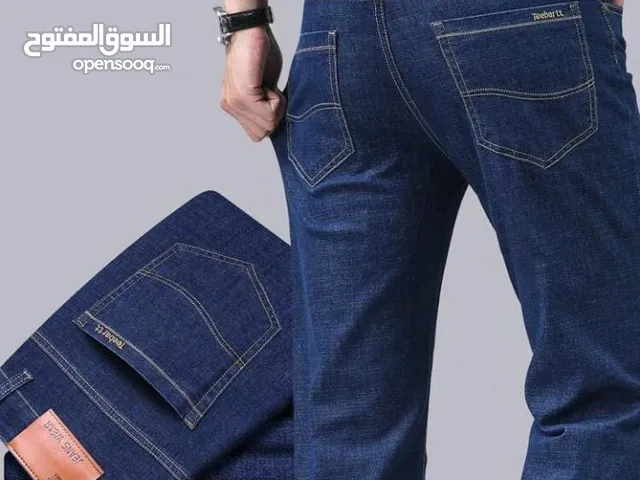 بنطلون جينز رجالي - خامة نخب أول متوفر بـ5 ألوان مميزة، قصة فل ليقرا مقاسات من 30 إلى 38 خامة ممتاز