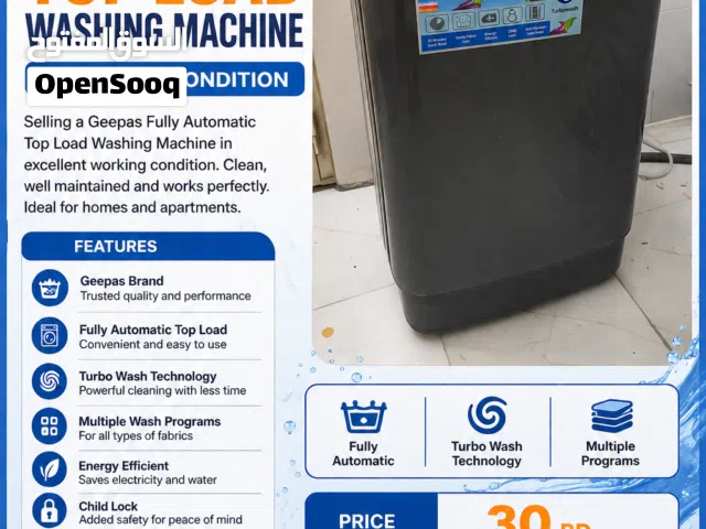 Geepas Fully Automatic Top Load Washing Machine