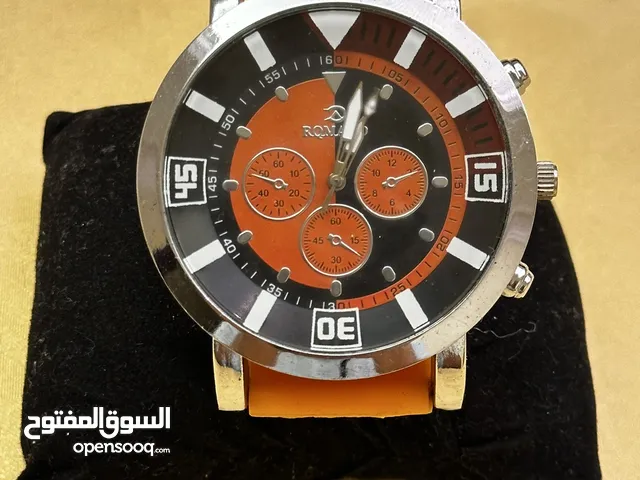 Fashion Orange Men Watch ساعة بربطة باللون البرتقالي