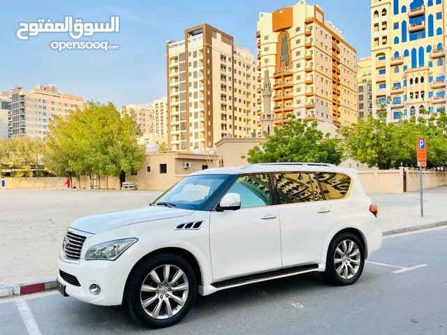 A Clean And Well Maintained INFINITI QX56 2011 WHITE GCC FULL OPTIONS 5 CAMERA RADAR