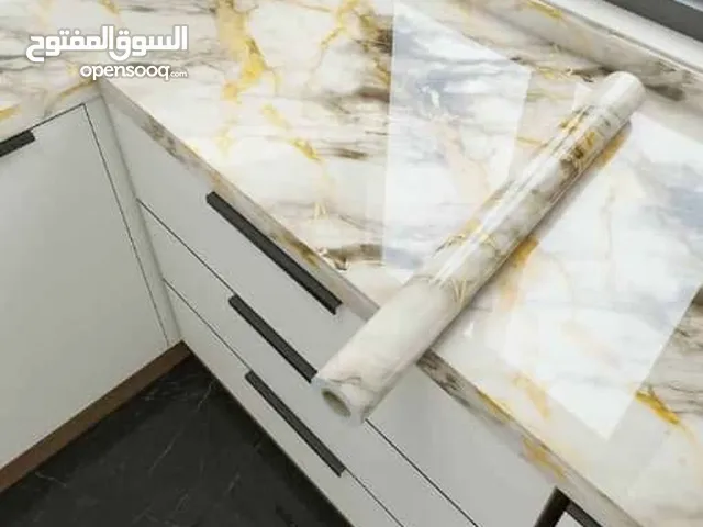 لاصق رخامي مقاوم للحرارة والماء للجدران والمطابخ - استيكر فخم وسهل التركيب