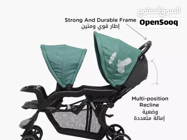 عربة أطفال مزدوجة من ماركة juniors (جونيورز) شبه جديدة