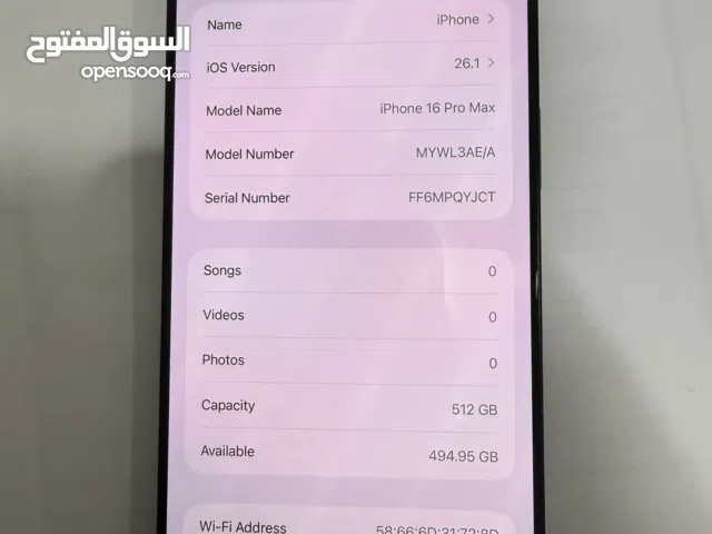 iPhone 16 pro max 512