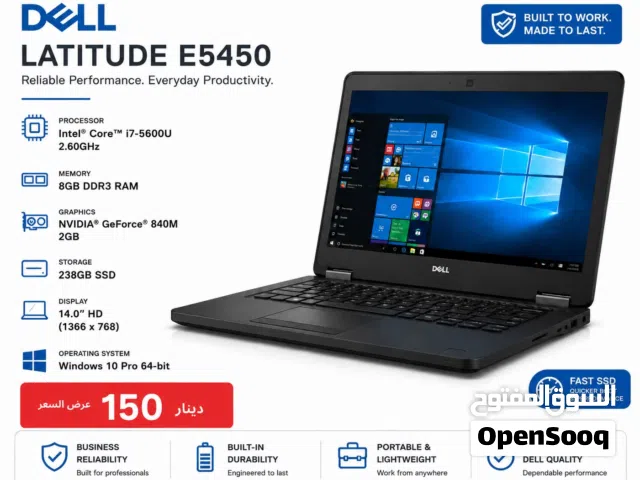 Dell i7 (8GB Ram , 2GB Graphics) لابتوب ديل الجيل الخامس i7