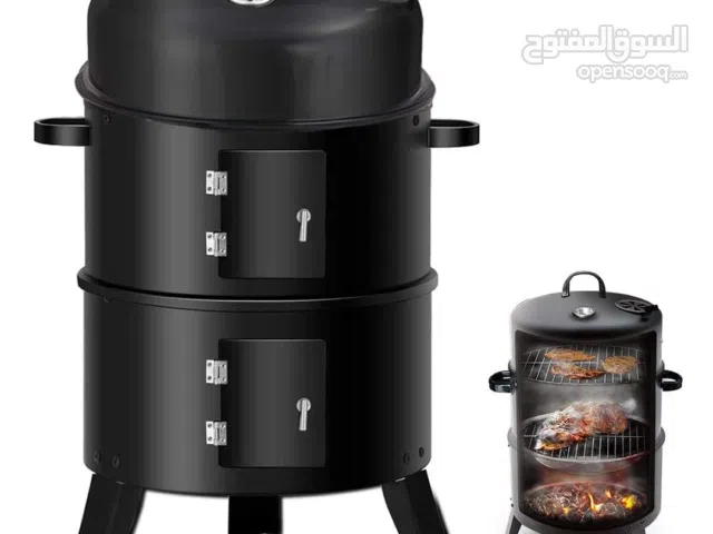 برميل الزرب والشوي المتنقّل سهل الحمل وبتصميم 3 طوابق، مصنوع من فولاذ مطلي وما بصدّى توصيل مجاني