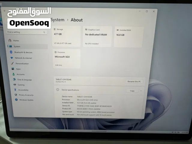 Microsoft Surface Pro 9 (5G) – SQ3  16GB RAM  512GB SSD