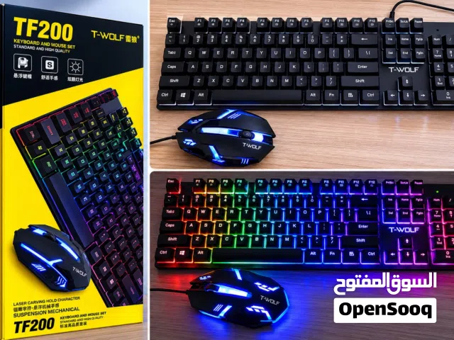 كيبورد وماوس جيمنج T-WOLF بحالة ممتازة للبيع