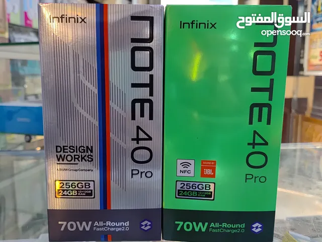 مستعمل اخو الجديد Not 40 pro plas 5G رام 24 جيجا 256 أغراضة والكرتونه الأصلية متوفر توصيل