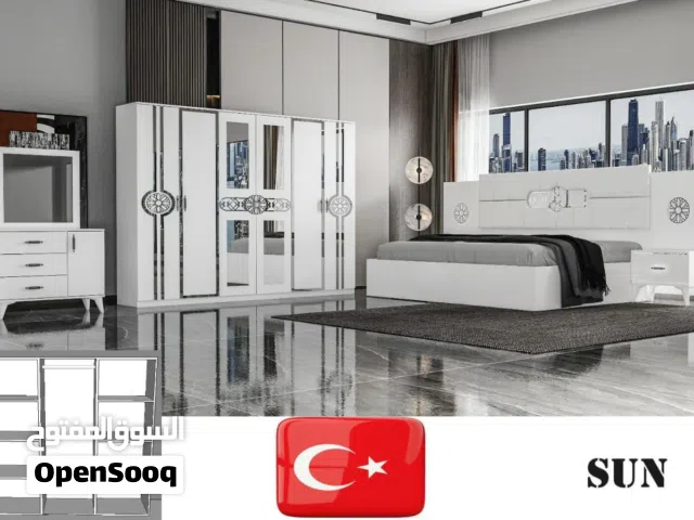 غرف نوم تركي 7 قطع شامل تركيب ودوشق الطبي مجاني