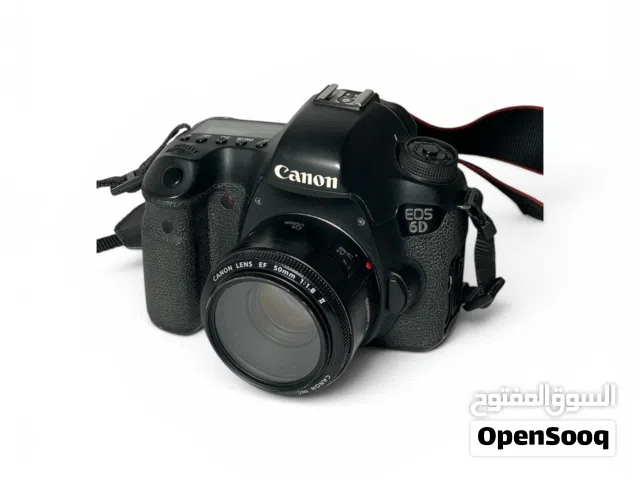 كاميرا كاملة الإطار Canon EOS 6D + العدسة الأسطورية 50mm f/1.8 II