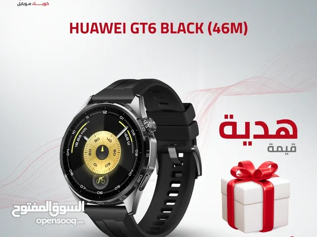 HUAWEI WATCH GT6 BLACK  ( 46M ) NEW /// ساعة هواوي جي تي 6 لون اسود مقاس 46 ملي الجديد