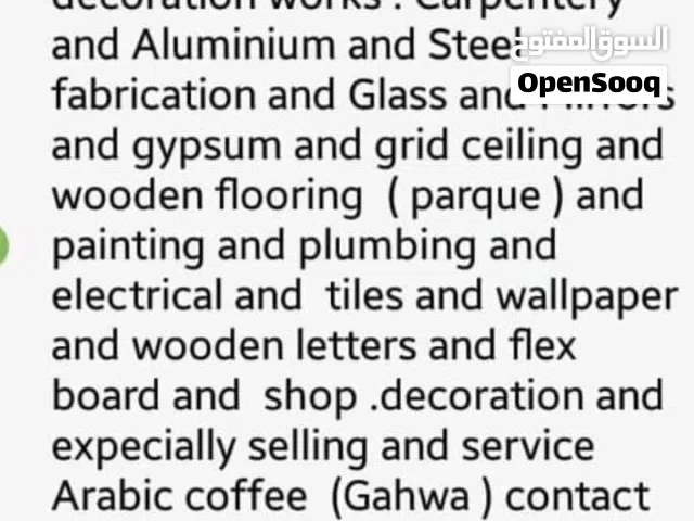 all types of carpentery and shop decoration
