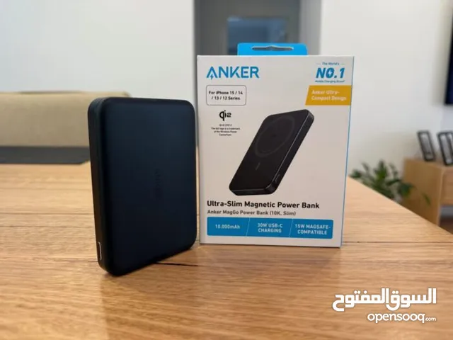 باور بانك انكر الأصلي ألترا سليم شحن لاسلكي وسلكي Anker Ultra Slim Magnetic Power Bank 10000 mah