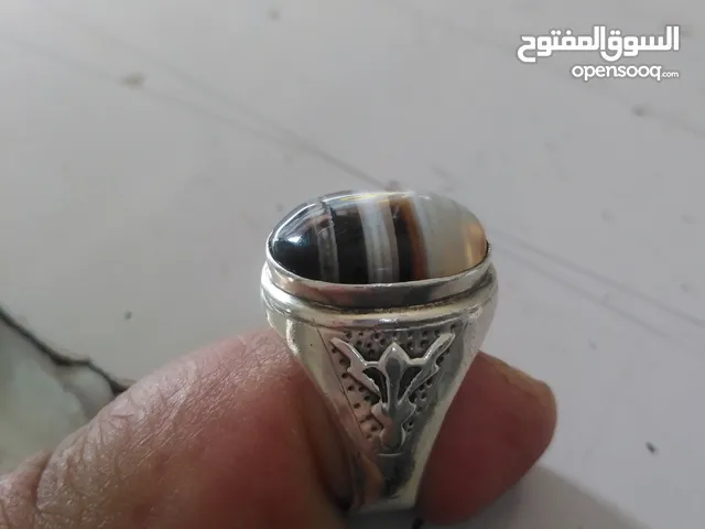 خاتم فضة 925 حجر العقيق المصور الطبيعي صياغه ايرانية خاتم فحل قياس28